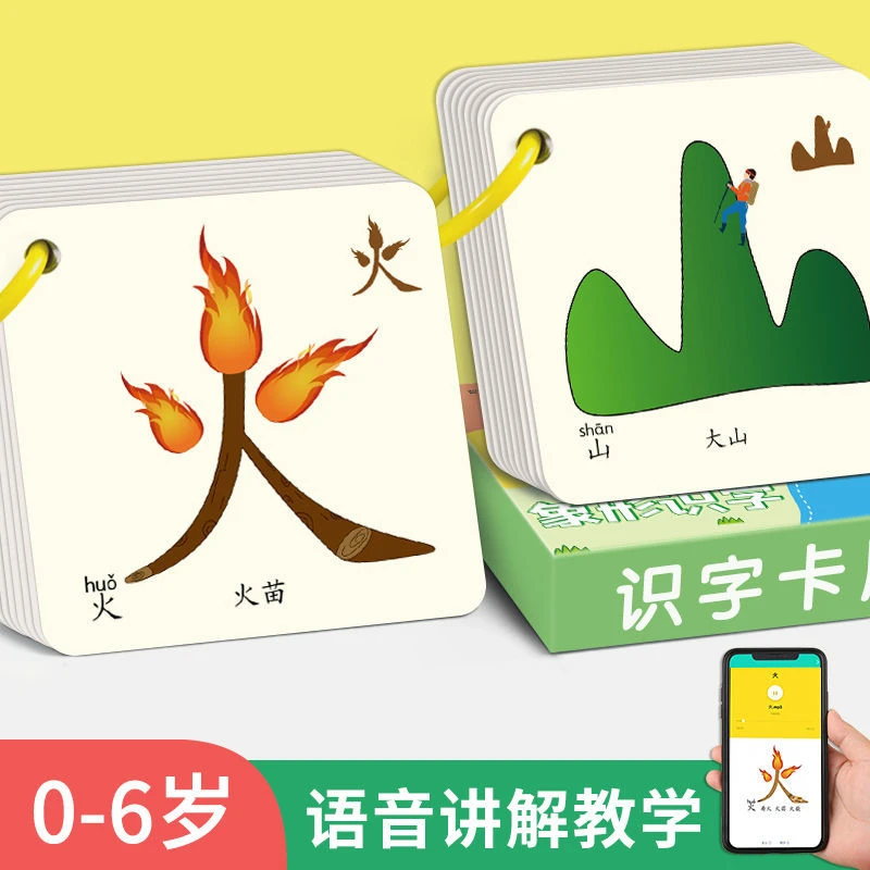 儿童识字卡片宝宝早教看图认字婴幼儿园启蒙益智识图有声认知玩具