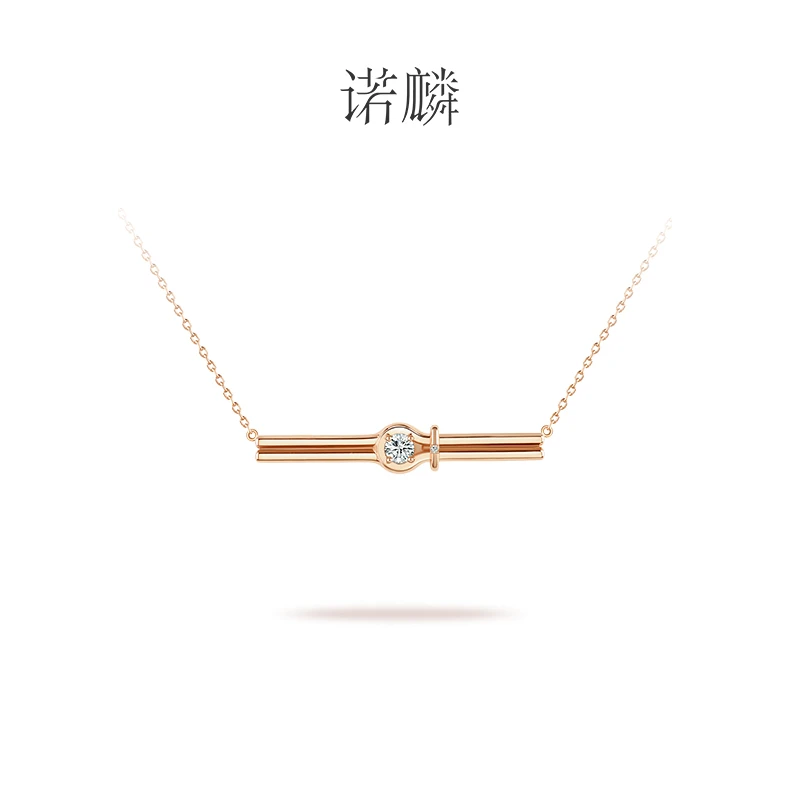 Nolyn/诺麟 非金属合成锆石项链 一字结S925银项链轻奢高级锁骨链