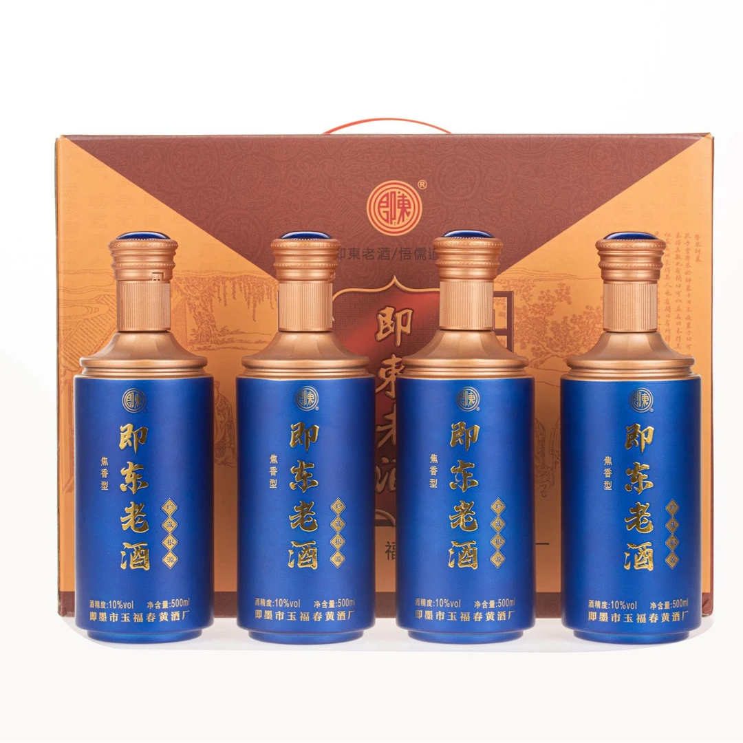 即东《即墨》传统古法酿造工艺老酒15年陈酿纯粮原浆老酒1*4整箱装