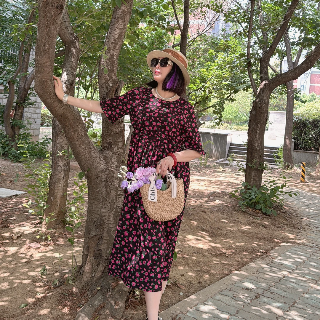 夏季收腰茶歇连衣裙8889