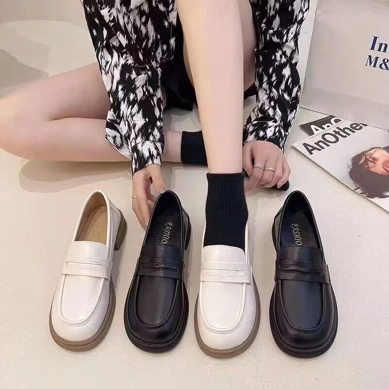 【朵苮品牌】英伦百搭单鞋乐福鞋女厚底乐福鞋新款真软皮960