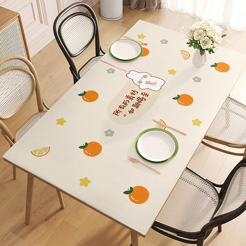 餐桌垫免洗防油防烫长方形皮革桌布轻奢高级感家用茶几垫隔热台布