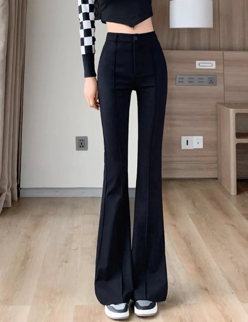 微喇阔腿裤显瘦好看高腰喇叭裤百搭垂感直筒春秋女时尚休闲微喇叭