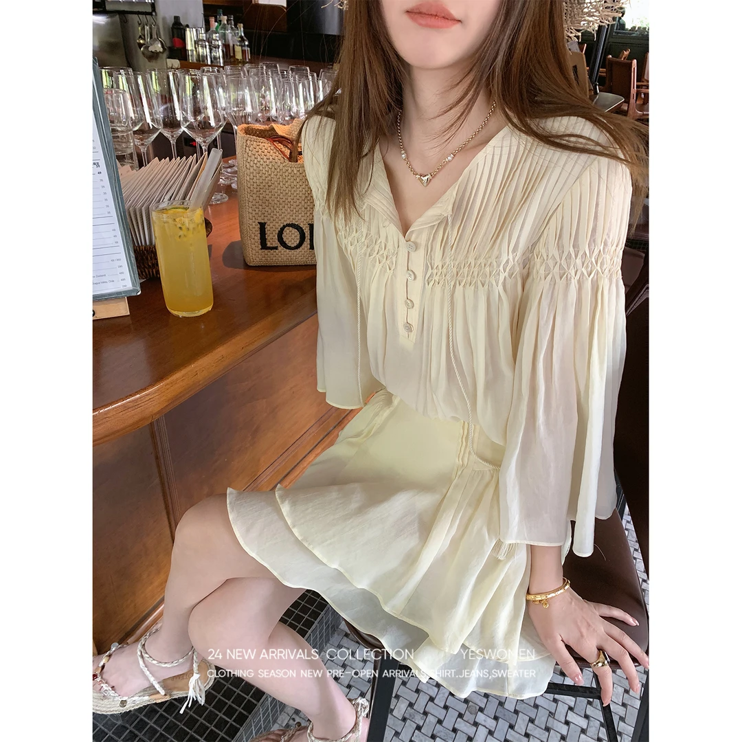 YESWOMEN奶油糖霜·呼吸氧气感純天S套装专机工艺A字XYF3143B3121