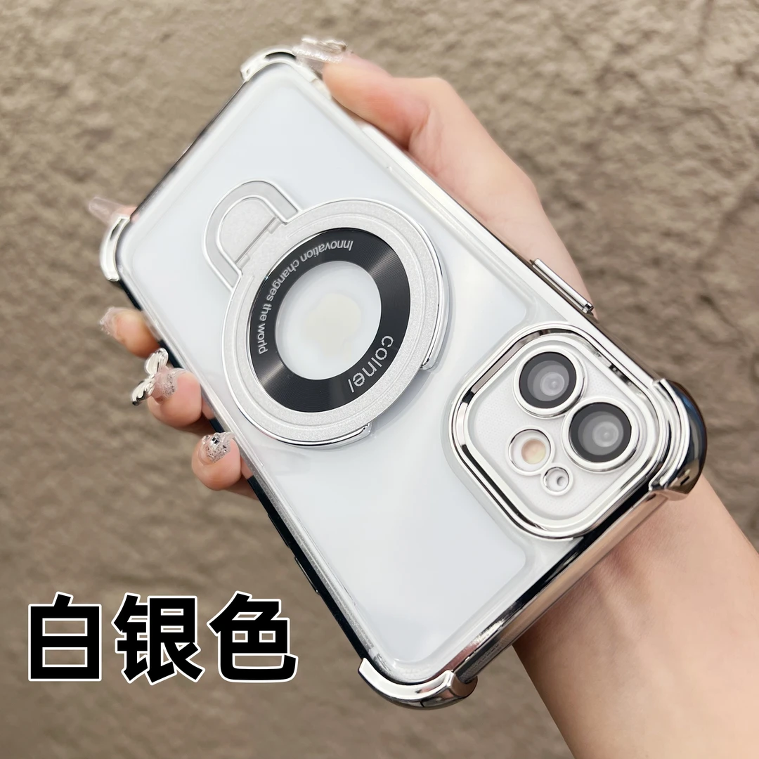 苹果iphone11全包高清高透电镀太空壳自带镜头膜支架防摔手机壳