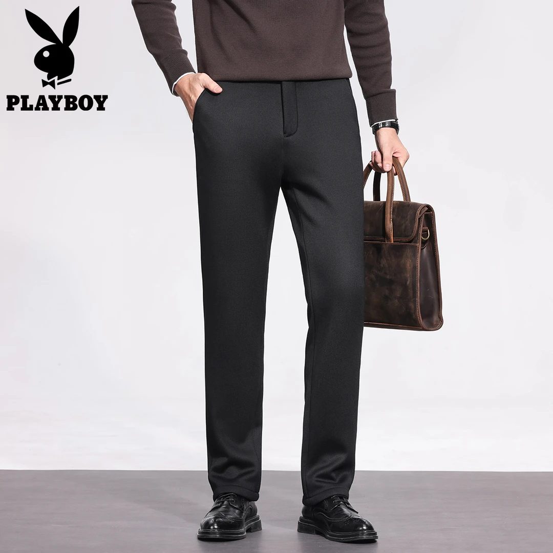 花花公子新款2025商务休闲长裤子春季百搭直筒休闲裤西裤加厚微弹