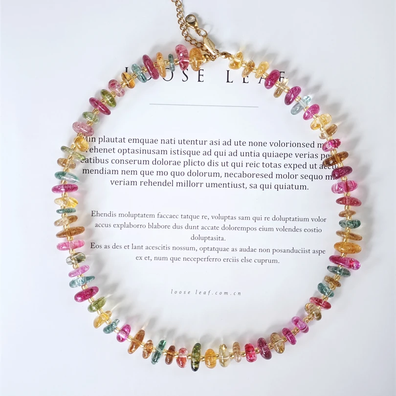 铜合金仿水晶项链 多巴胺彩色爆花尖晶项链