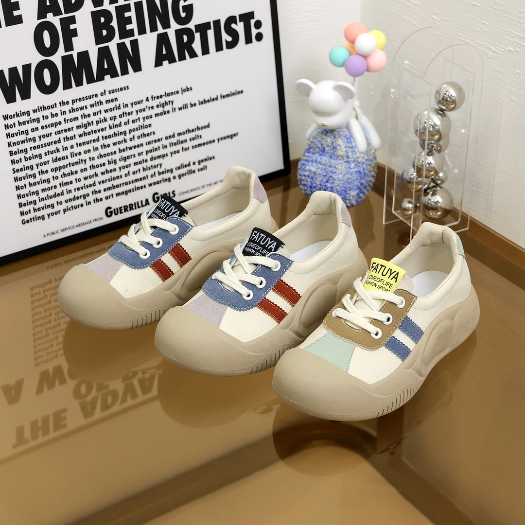 春季新款透气面包鞋软底厚底女鞋复古高级感时尚百搭休闲女鞋