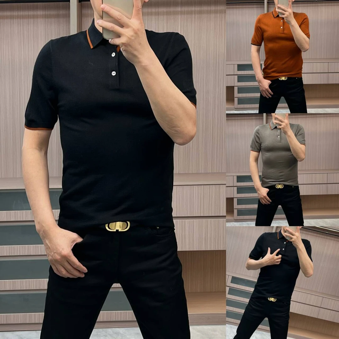 今晨优品-秋季新款莱塞尔桑蚕丝针织弹力Polo衫经典百搭3601