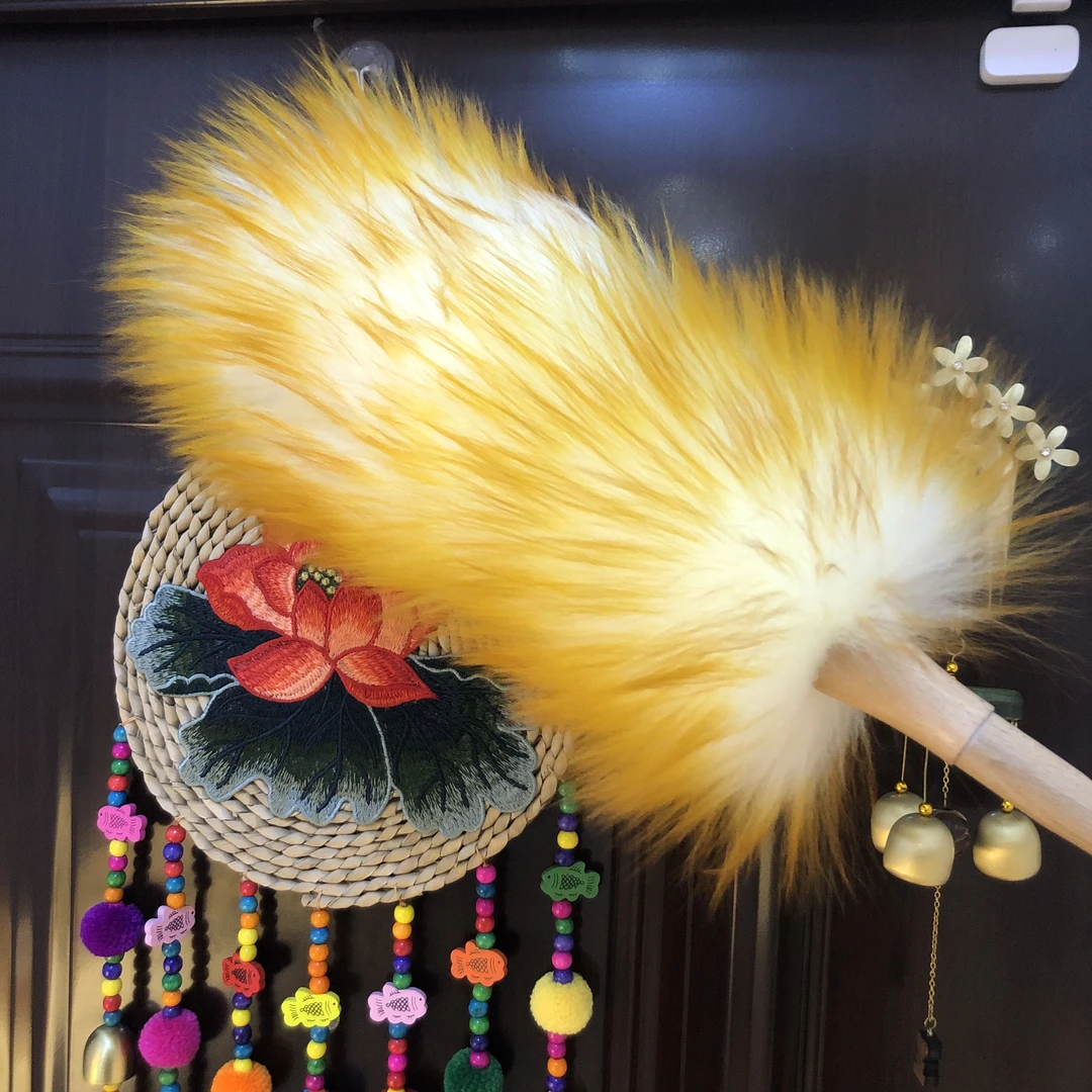 复古老式羊毛掸子家用除尘掸清洁灰尘打扫车用无静电羊毛鸡毛掸子