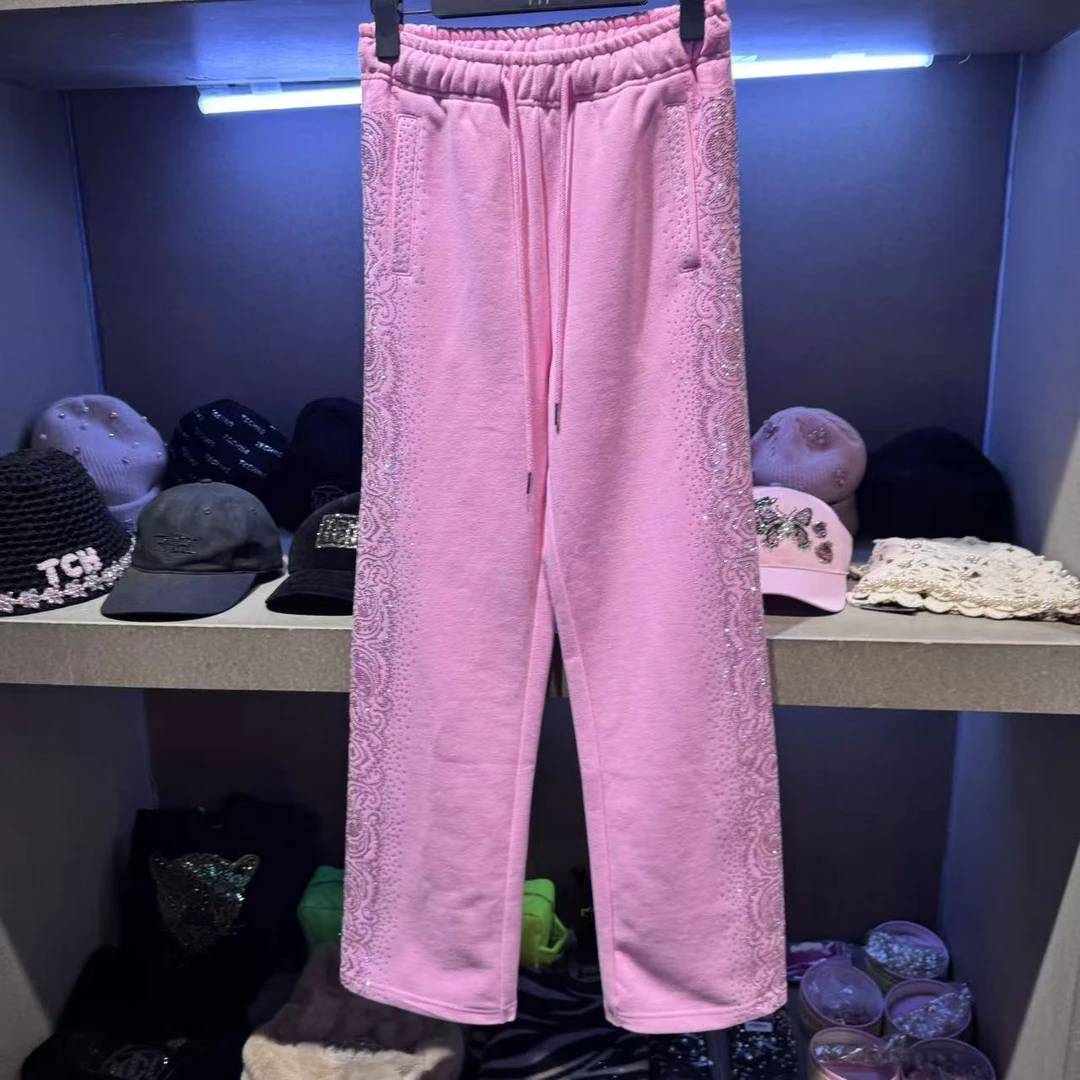 石景山TCH轻奢烫钻2025新款直筒时尚潮流卫裤长裤T72C206027