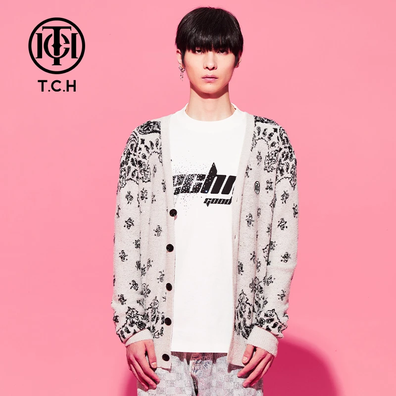 TCH服饰店播-印花图案长袖针织开衫T69D438019