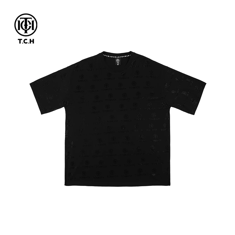 TCH服饰店播-/轻奢2025夏季圆领短袖T恤男女同款T72B106015