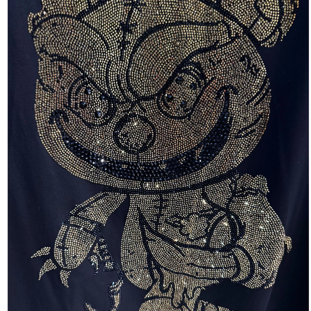 TCH服饰店播-字母烫钻潮牌潮流熊卡通T恤男女T21110C3060