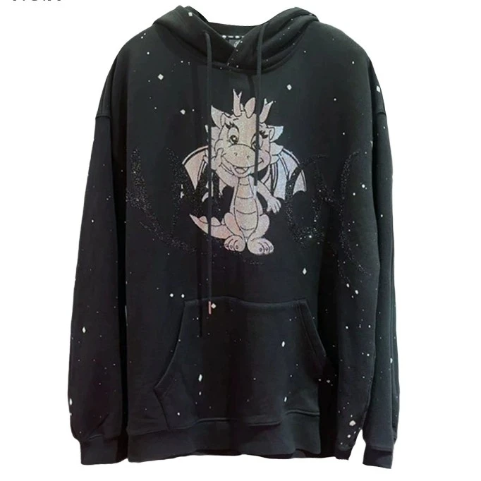 TCH服饰店播-2025冬季新款恐龙烫钻时尚连帽头卫衣T69D126049