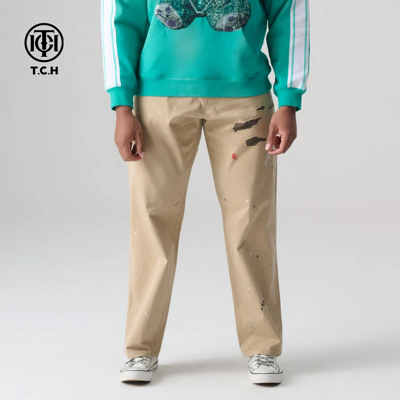 TCH服饰店播-夏季新款潮流长裤直筒裤男女同款T72A208057