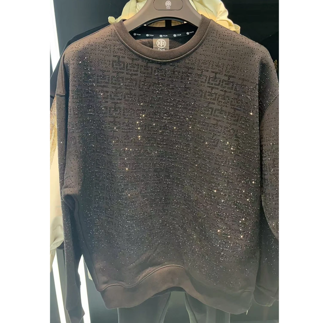 TCH服饰店播轻奢时尚颗粒感不规则图案卫衣女T72D116010私服tch