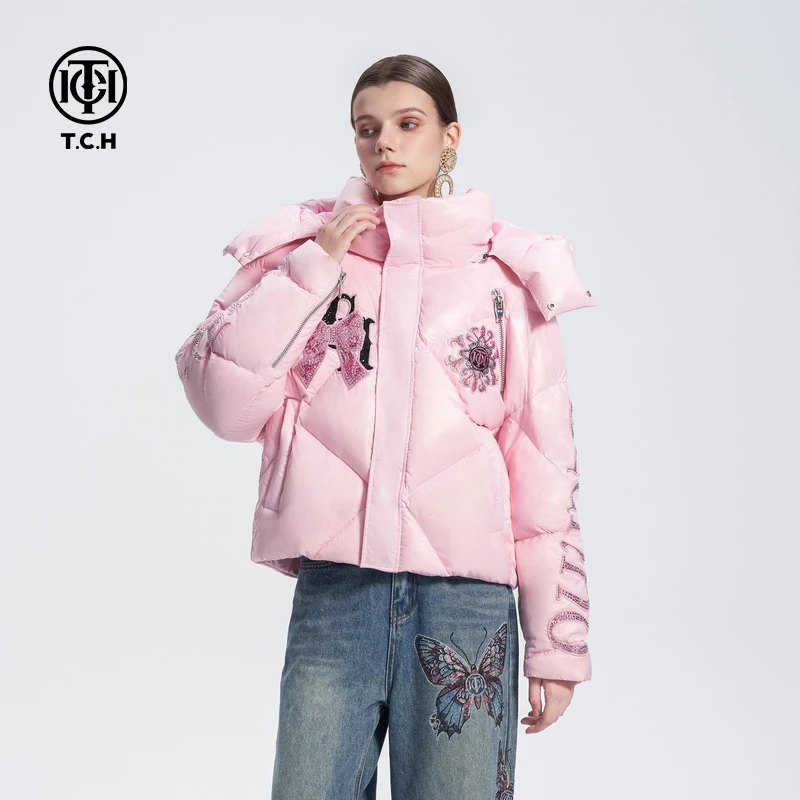 长安万达TCH已下架服饰-重工白鸭绒保暖面包服加厚羽绒服外套T72D