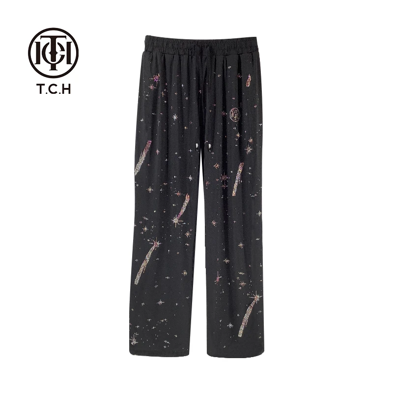 TCH服饰店播-T.C.H2025重工新中式系列黑色防晒长裤T72B20E9035