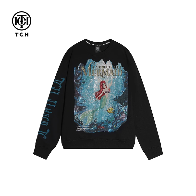 TCH服饰店播-冰雪美人鱼印花卫衣T21311C6002