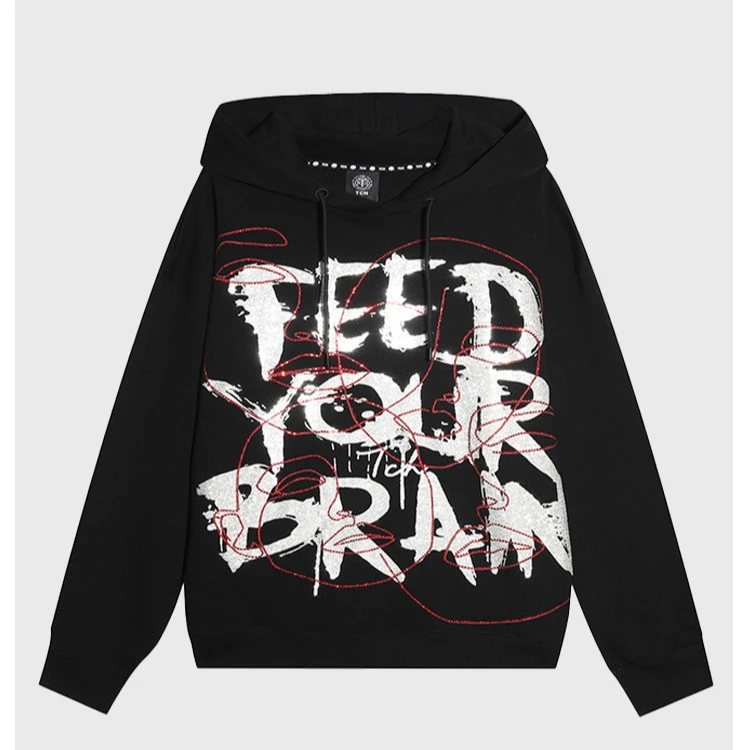 爆款-TCH涂鸦黑帽衫卫衣T21112C6003