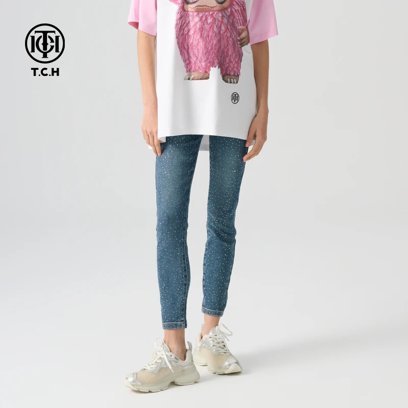 TCH服饰店播-25春夏新款经典纯色轻奢系列牛仔裤T72A208060