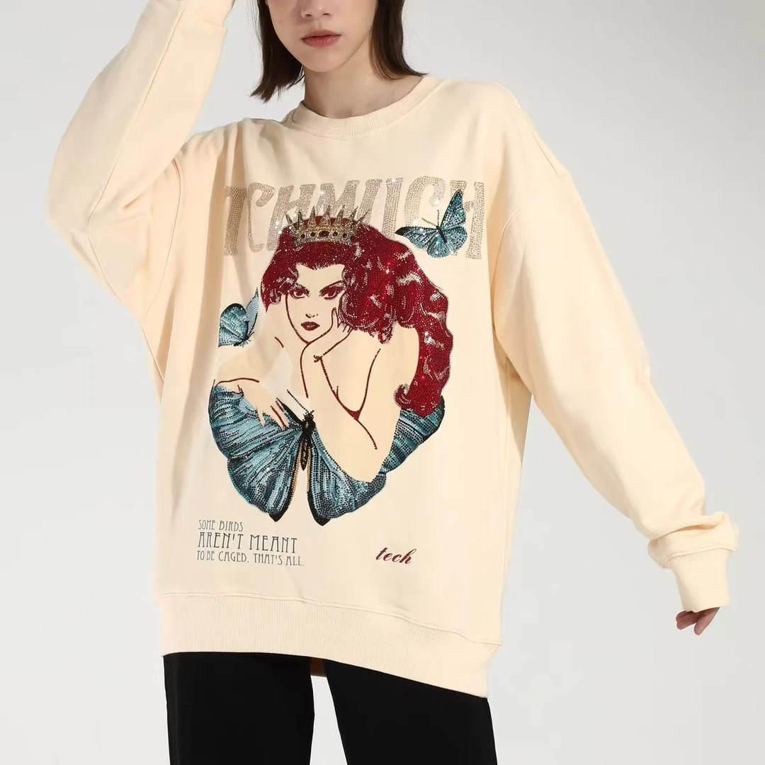 重庆-TCH-轻奢潮牌烫钻复古时尚卫衣T21111C6033