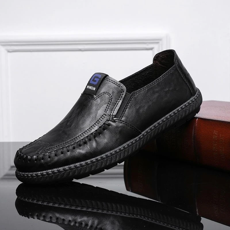 2024新款皮鞋男款真皮新款防滑休闲一脚蹬商务正装皮鞋爸爸鞋