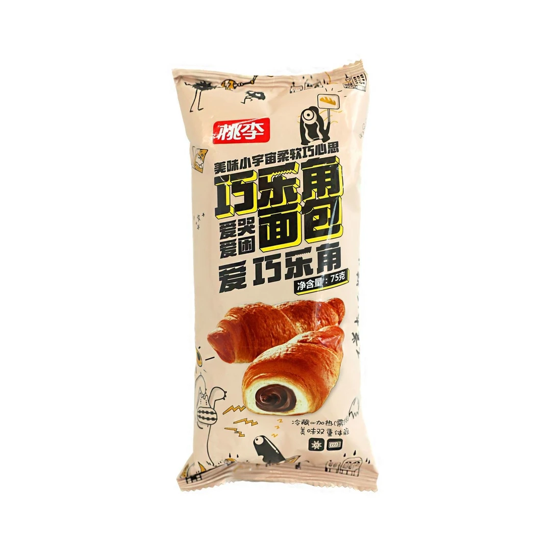 桃李 巧乐角面包巧克力味牛角包面 75g/袋