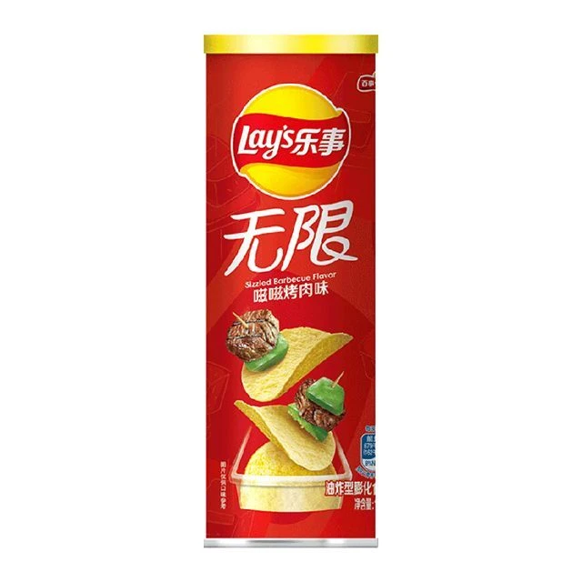 乐事无限嗞嗞烤肉味薯片 104g/桶