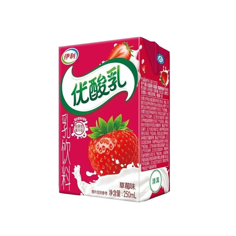 伊利 优酸乳草莓味乳饮料 250ml/盒
