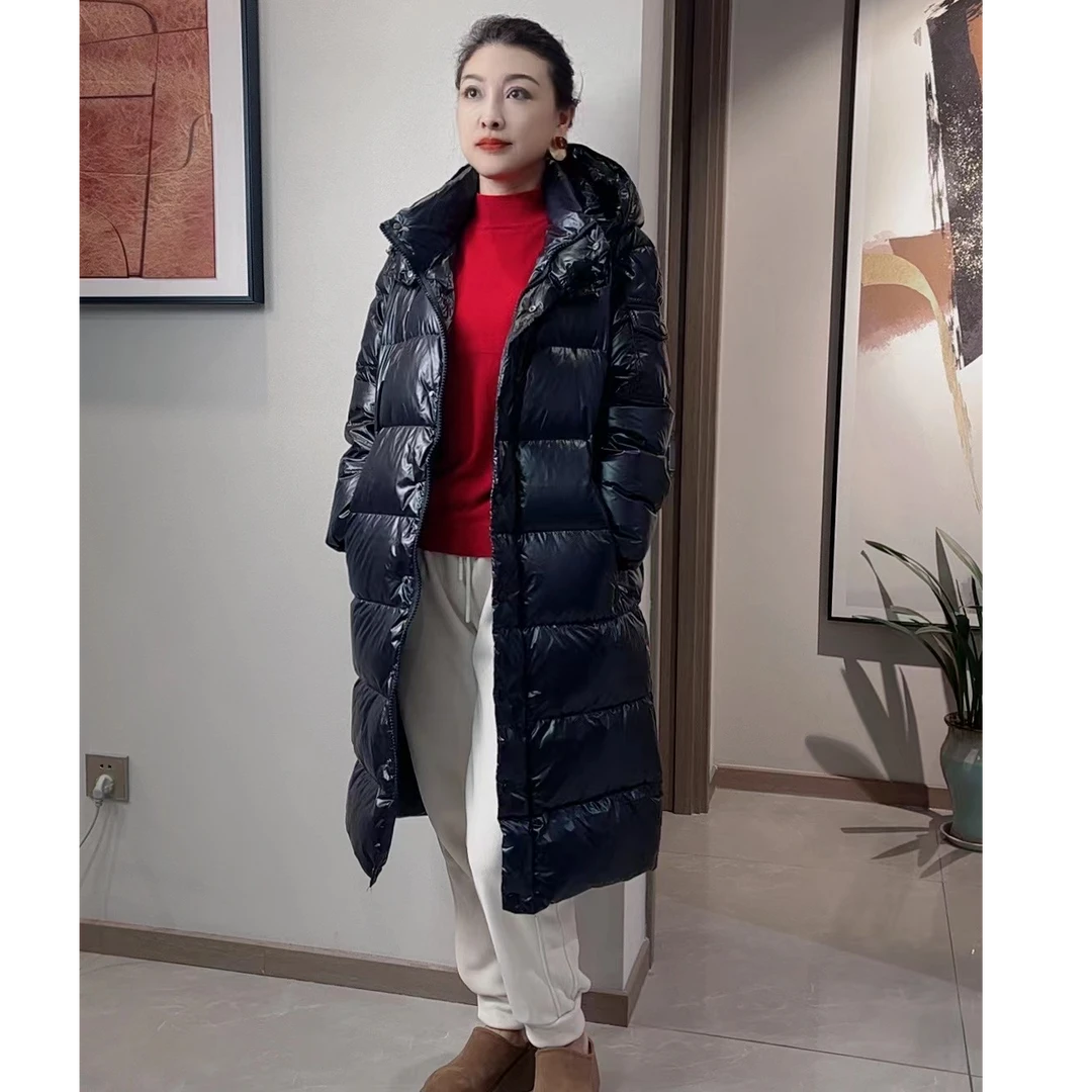 新款冬季情侣款极寒系列白鸭绒长款加厚羽绒服保暖连帽外套