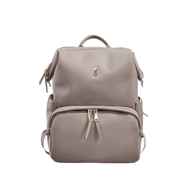 Echolac/纯然轻便百搭女休闲通勤纯色大容量简约背包双肩包