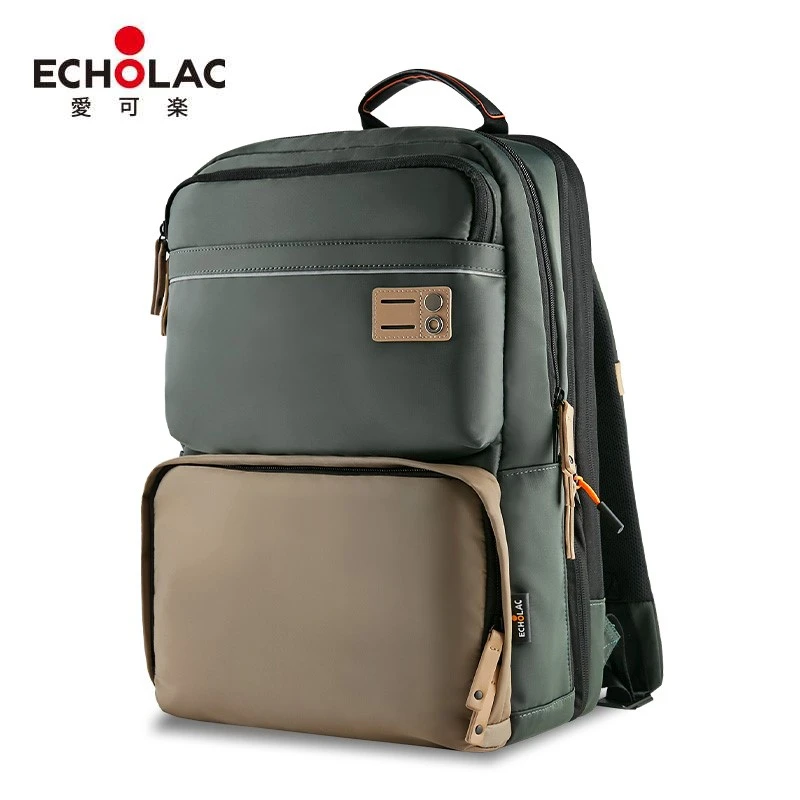 Echolac/爱可乐双肩包男大容量通勤旅行书包巴图多功能电脑背包