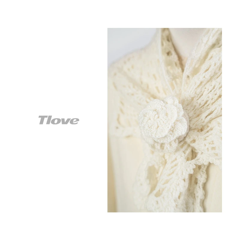 5102秋冬宽松时尚长款围巾冬季保暖镂空优雅三角围巾200cm*44cm