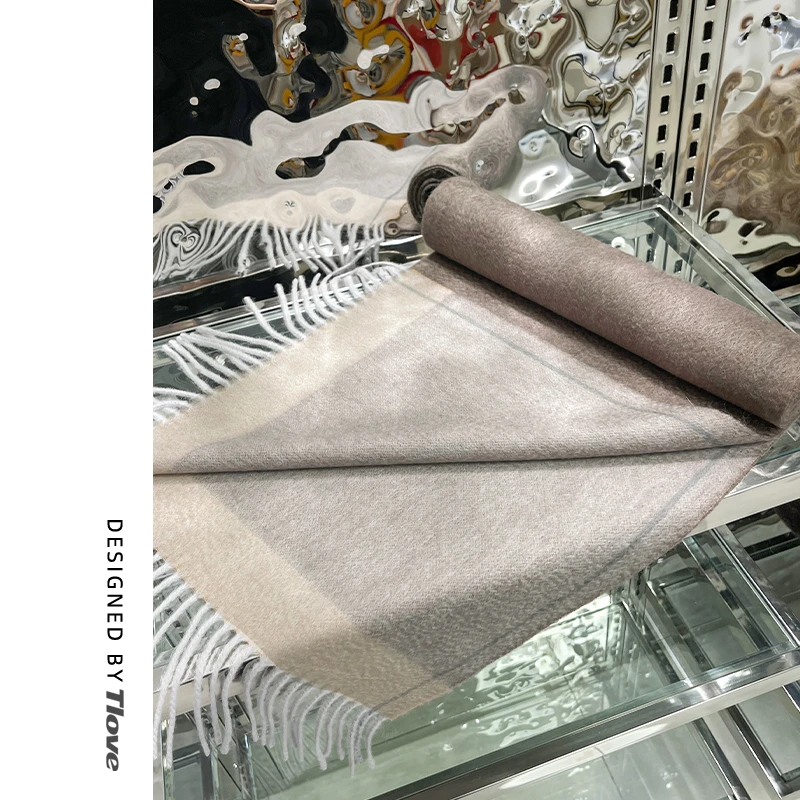 5908秋冬时尚百搭长款经典围巾冬季保暖气质简约135g围巾180*30cm