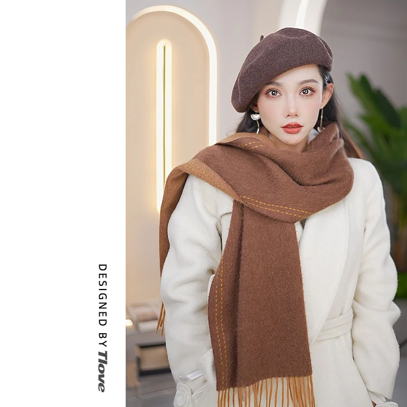 9552+秋冬贝雷帽+围巾套装