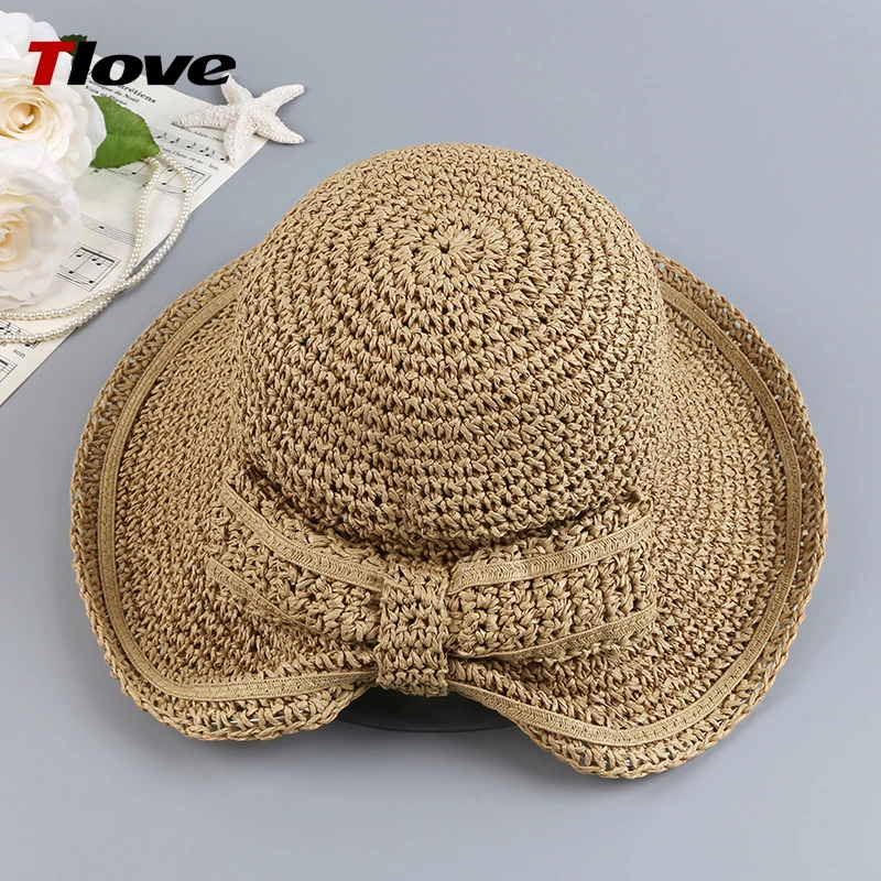 3741防晒帽子女士夏季手工编织遮阳帽