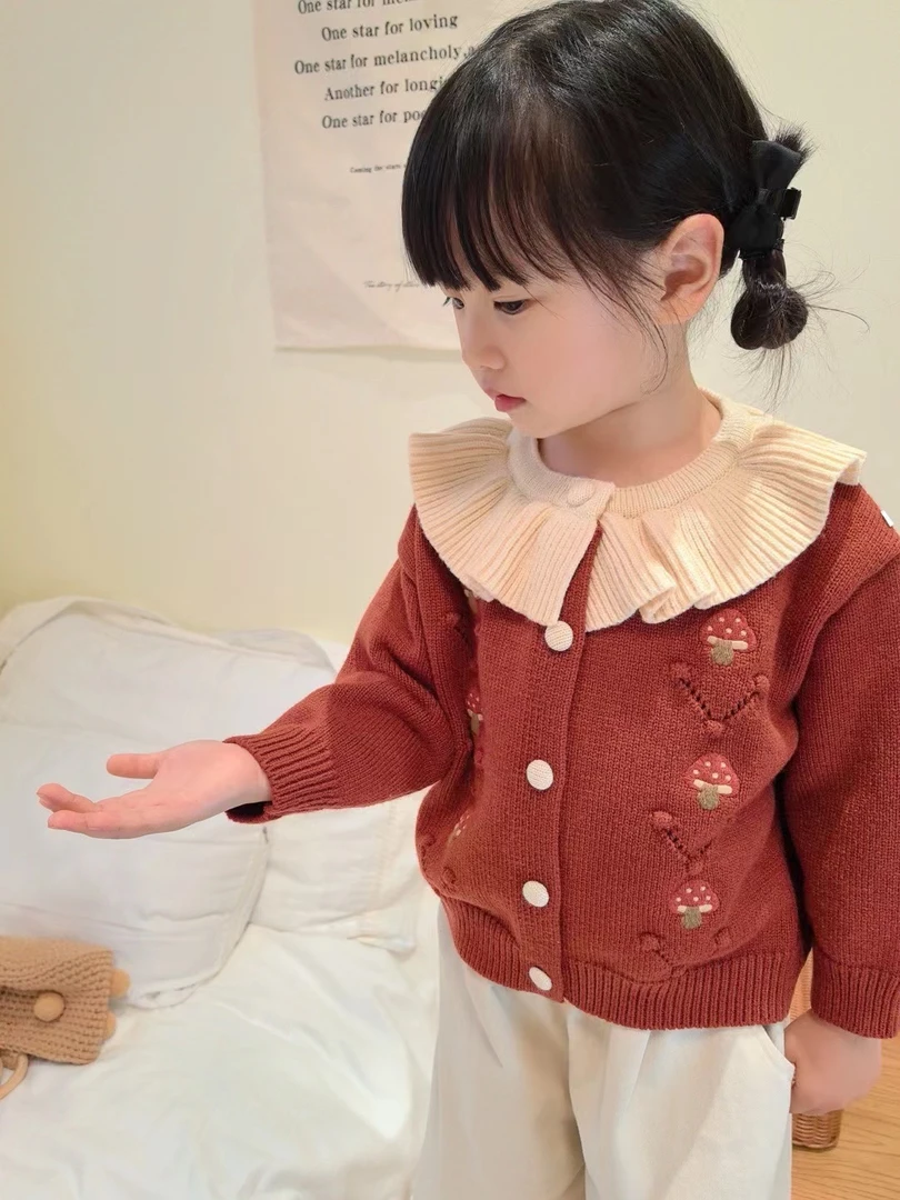 【A9805】韩版女童毛衣开衫长袖春秋柔软洋气百搭