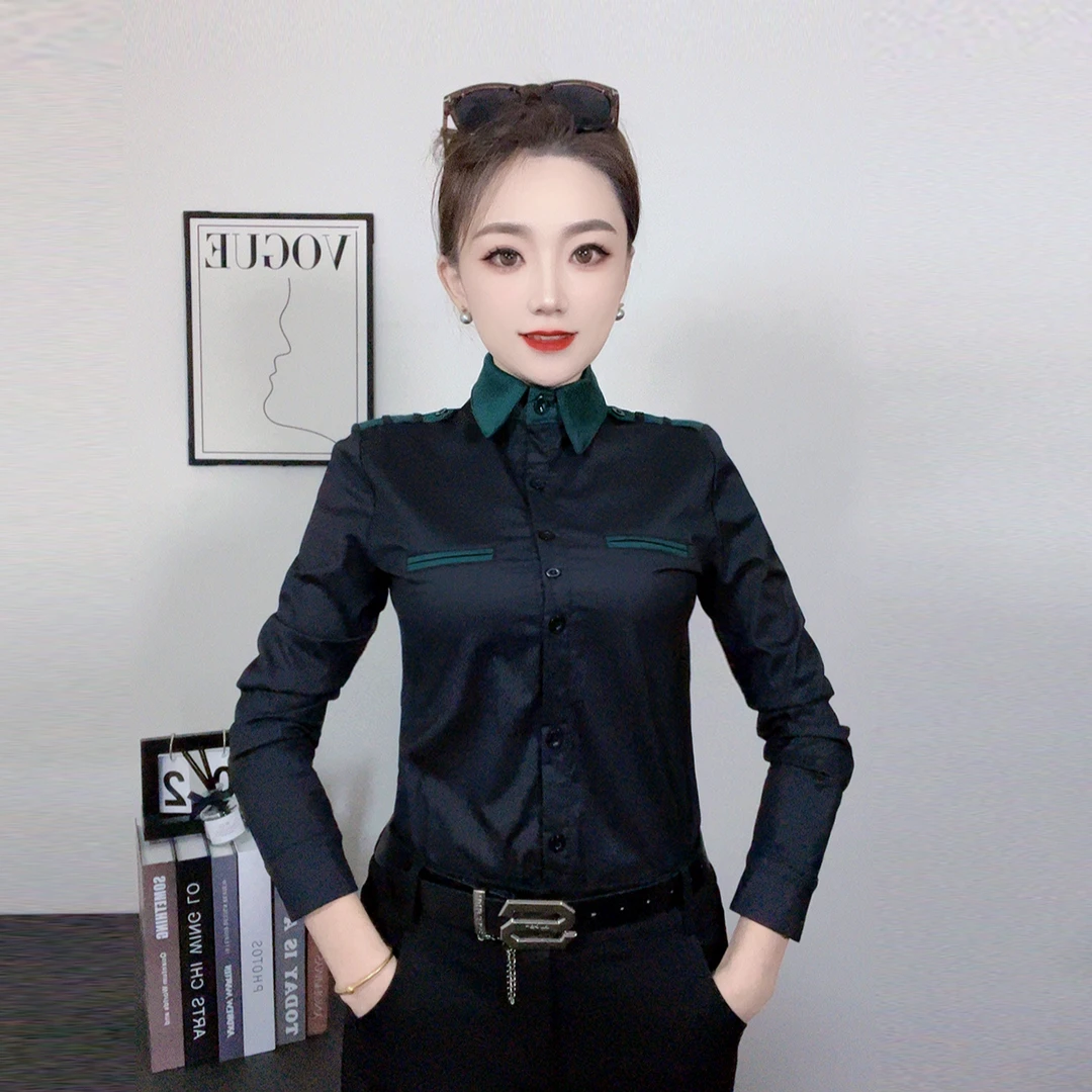 【加绒】K7069新款加绒保暖韩版长袖翻领洋气百搭显瘦女装衬衫