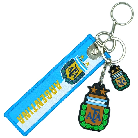 2025皇马尤文阿森纳刺绣织带绳球标PVC双面钥匙扣足球球迷纪念品