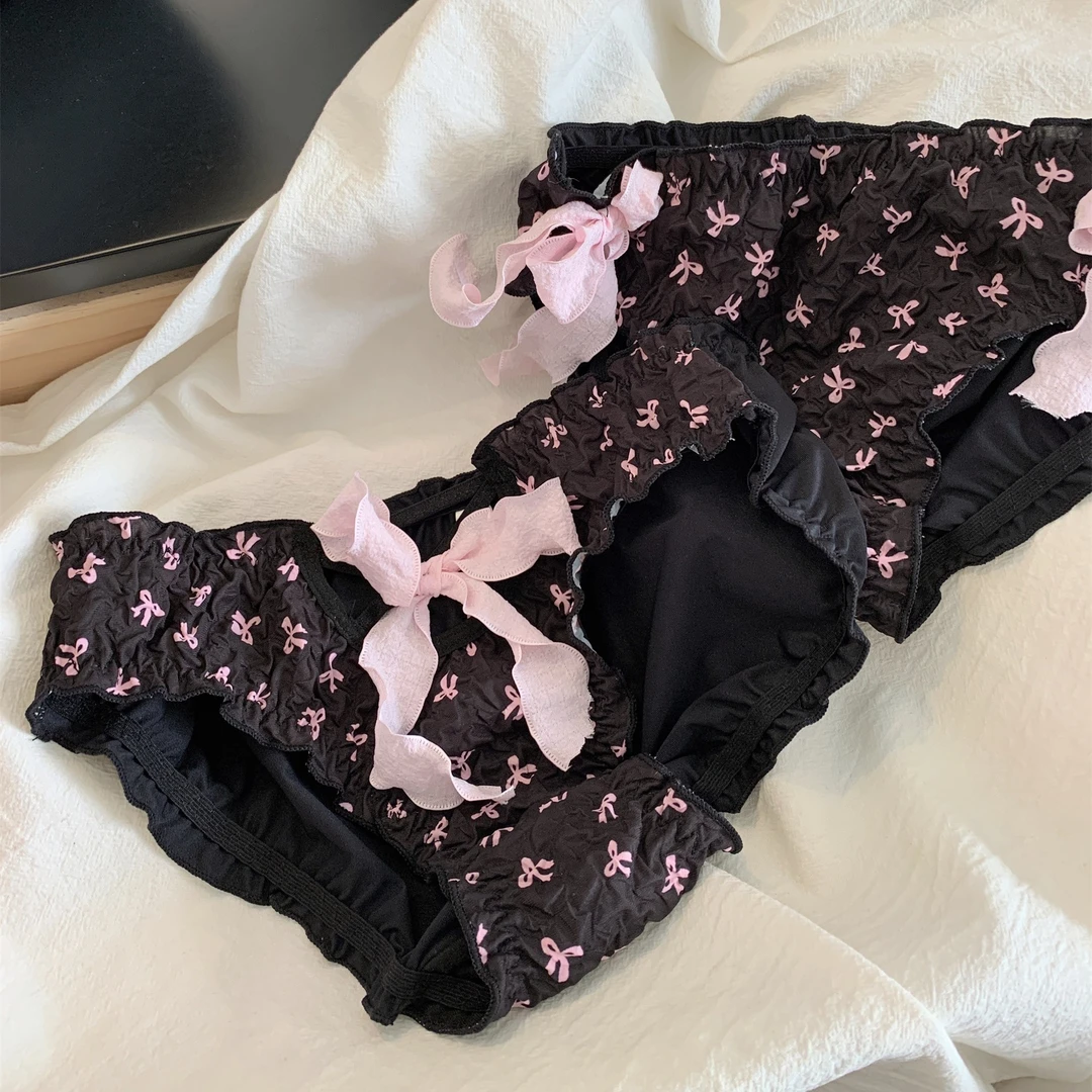 『Black』日系甜美简约纯色舒适透气纯欲低腰内裤女新款e230293薄款