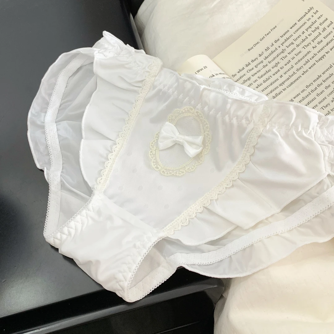 『Black』日系甜美蝴蝶舒适透气简约低腰荷叶边内裤女短裤时尚9980