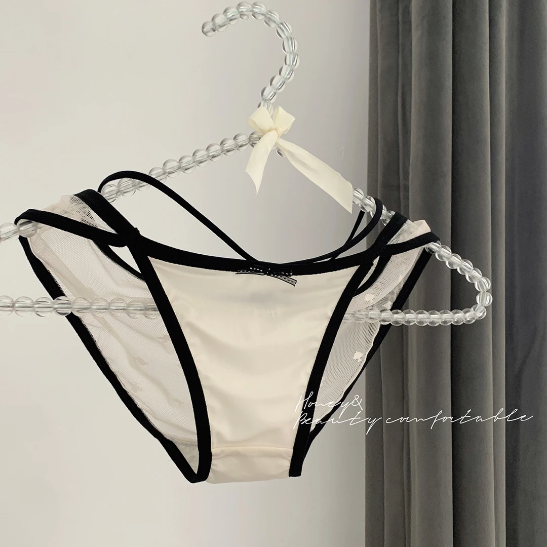 『Black』蕾丝公主 性感情调蝴蝶结蕾丝纯色网纱低腰纯欲少女内裤