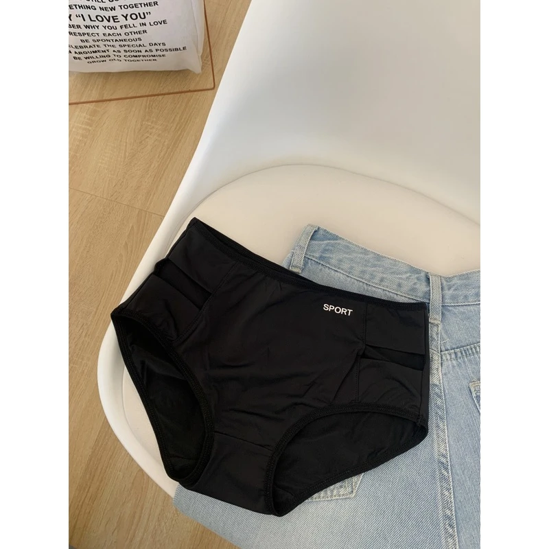 『Black』字母SPORT 运动风简约夏季薄款低腰无痕少女舒适抑菌内裤