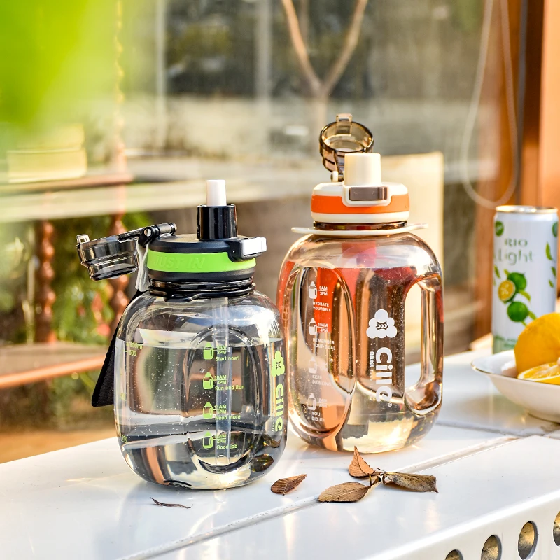 希乐超大学生防摔便携户外运动健身大容量网红桶杯吸管杯YM加厚