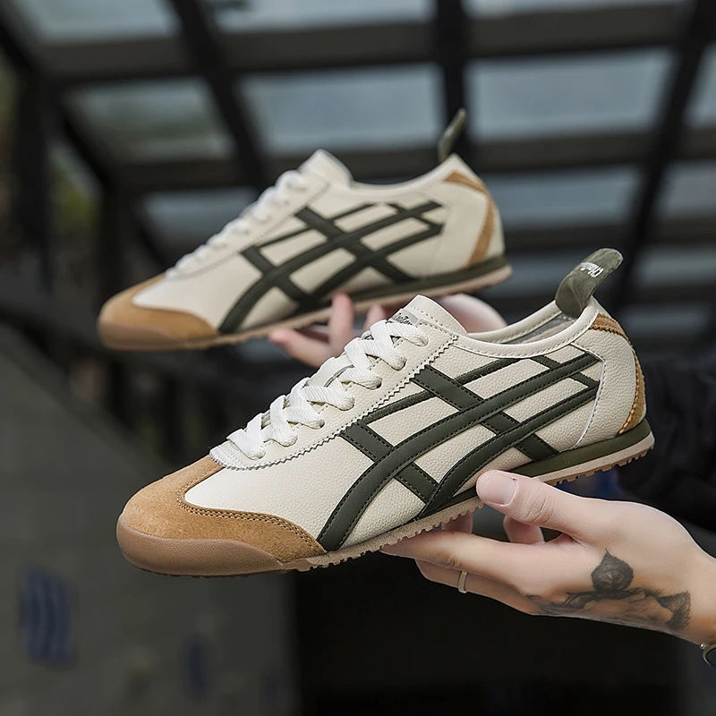 2024百搭虎家鞋男鞋女鞋皮面运动休闲阿甘鞋德训鞋真皮平底情侣鞋