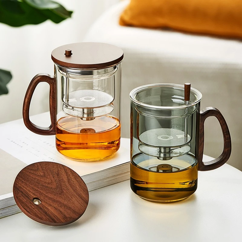 喝茶飘逸杯玻璃泡茶杯茶水分离高档个人专用茶杯带把办公室水杯
