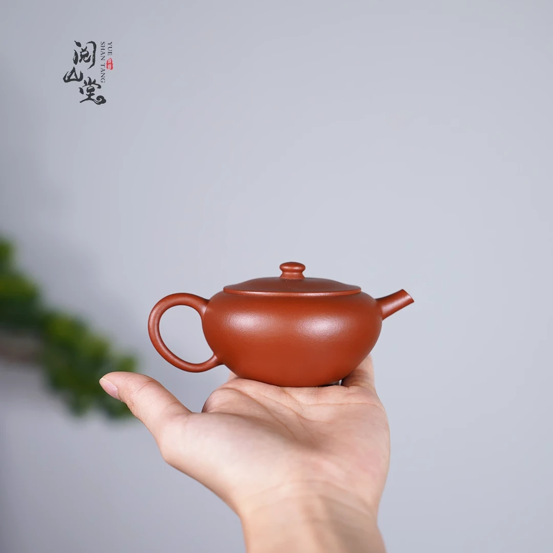 阅山堂 | 明式钵盂壶 仿清代纯生砂朱泥 文人紫砂壶 林隐手作