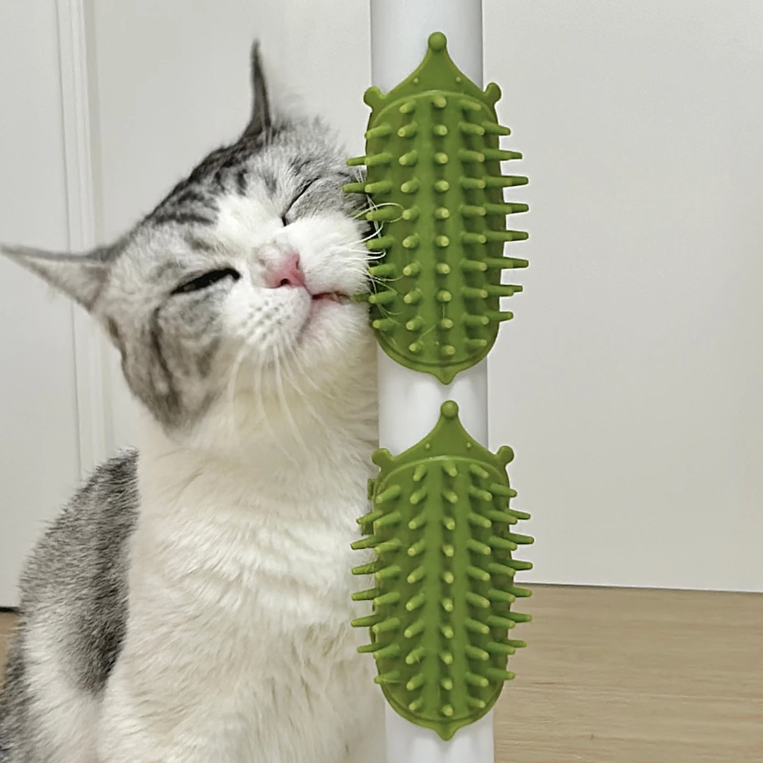 猫咪刺猬蹭痒器墙角蹭毛器猫咪抓痒蹭毛桌脚蹭脸按摩刮毛洗澡神器